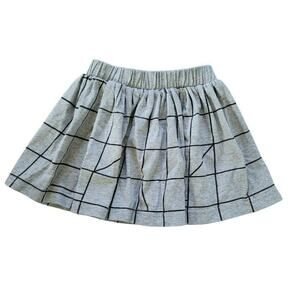 Tiny Tribe Grey Window Pane Plaid Skirt